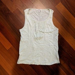 Light mint crochet detail tank